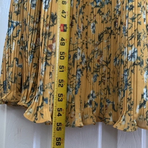 Lulus Yellow & Blue Pleated Maxi Dress Size L - Picture 14 of 14